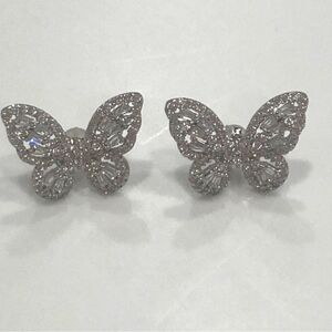 Elegant Silver Butterfly Earrings 925 sterling silver